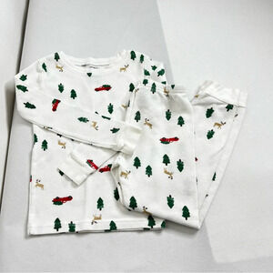 Carter's Pajama Set Waffle Knit Size 5 Toddler Christmas Holiday PJ